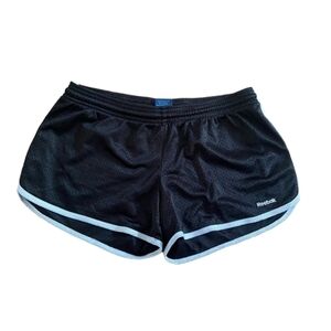 🦋 Reebok y2k black and white Dolphin hem women's athletic shorts